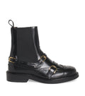 Sandro Paris Leather Buckled Chelsea Boots