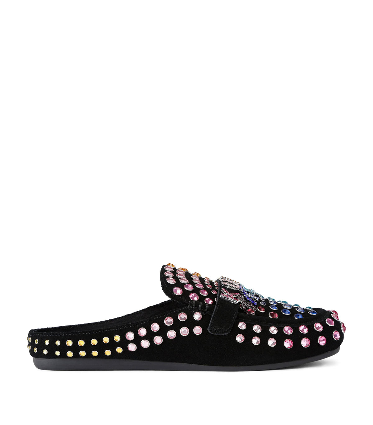 Kurt Geiger London Suede Crystal-Embellished Slippers