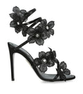 René Caovilla Satin Floral Cleo Sandals 105
