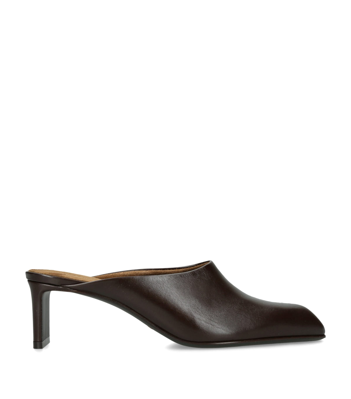 Khaite Leather Colt Heeled Mules 50