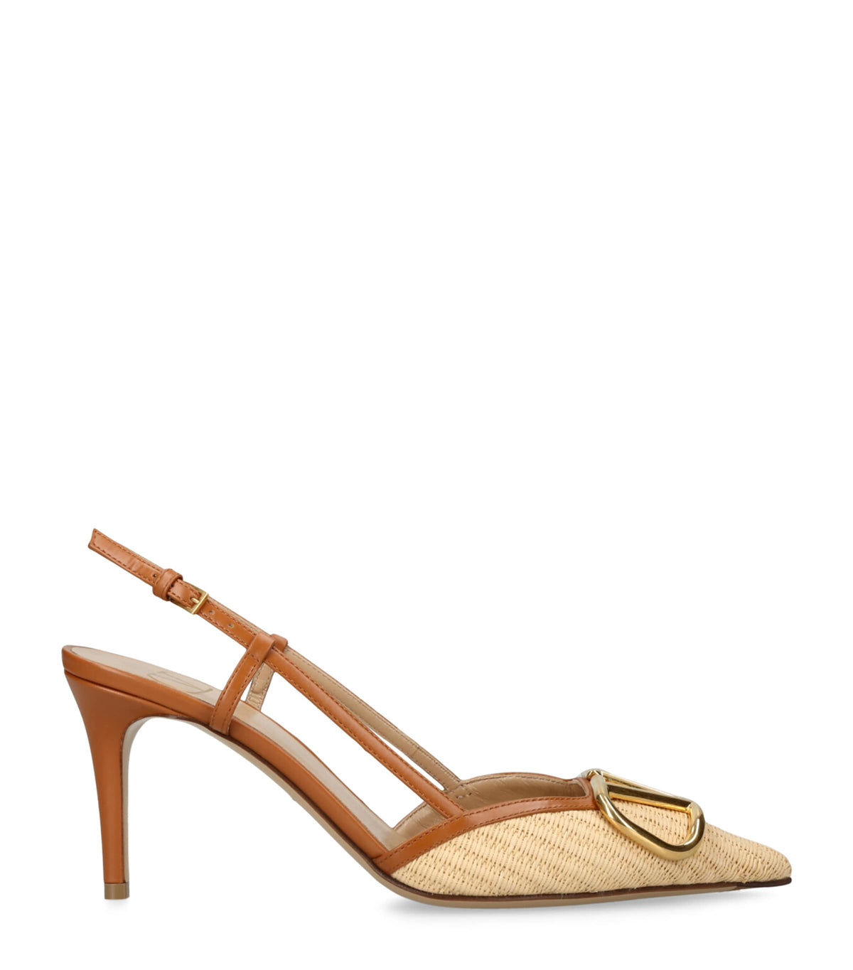 Valentino Garavani Raffia VLogo Slingback Pumps 80