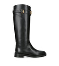 Valentino Garavani Leather Signature VLogo Riding Boots 30