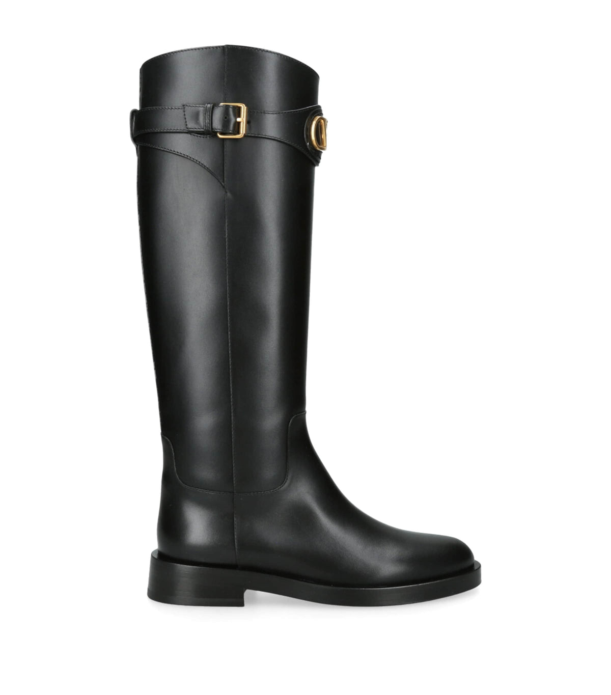 Valentino Garavani Leather Signature VLogo Riding Boots 30
