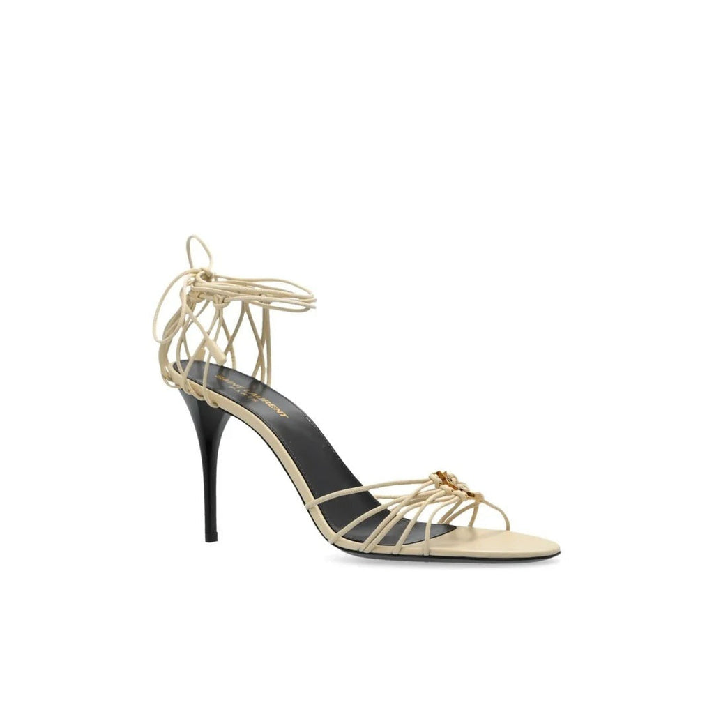 Saint Laurent Babylone Flat Sandals - Cream/Beige