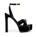 Versace Platform Sandals - Black with gold Medusa (different model - ankle strap sandal, not platform mule)