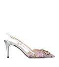 Valentino Garavani Jacquard VLogo Slingback Heels 80