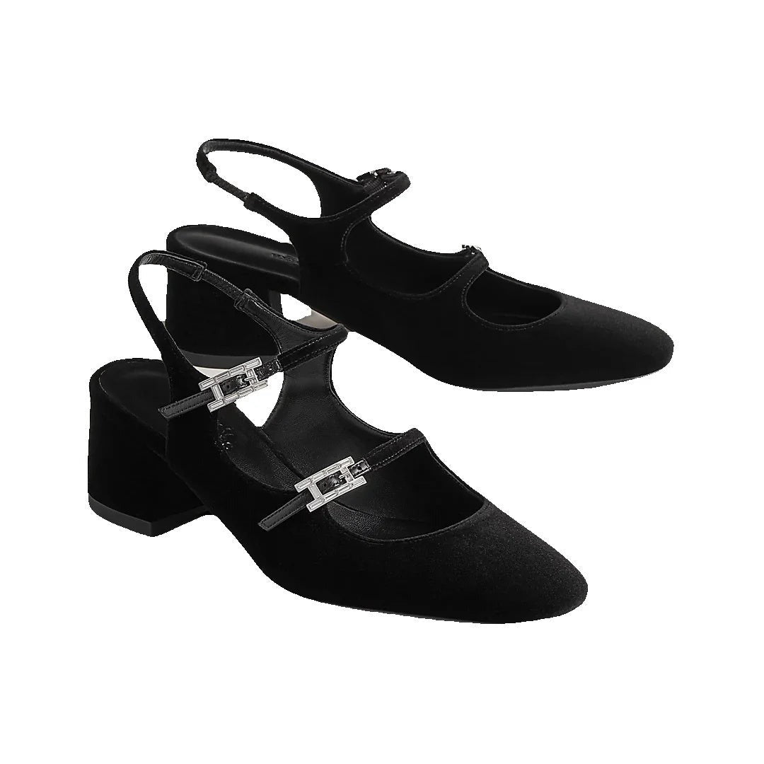 Hermès Jackie 90 Pump - Black (different heel height)