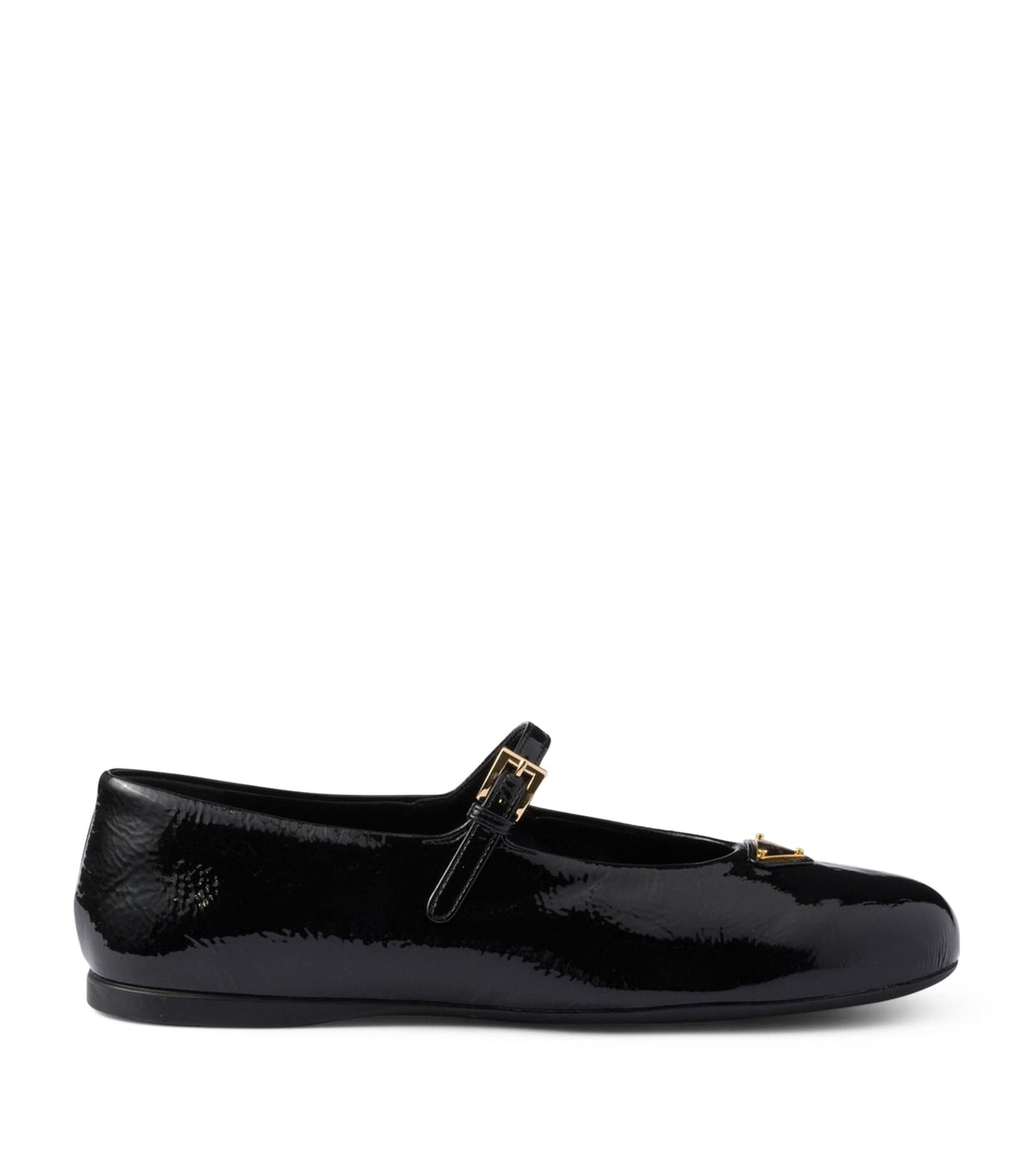 Prada Patent Leather Triangle Ballet Flats
