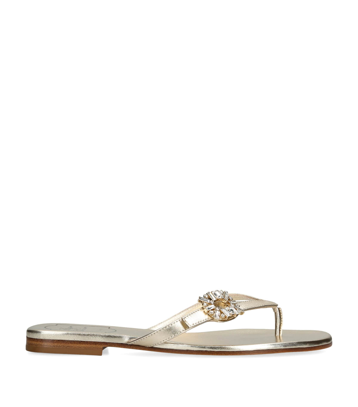 Roger Vivier Metallic Leather Embellished Sandals