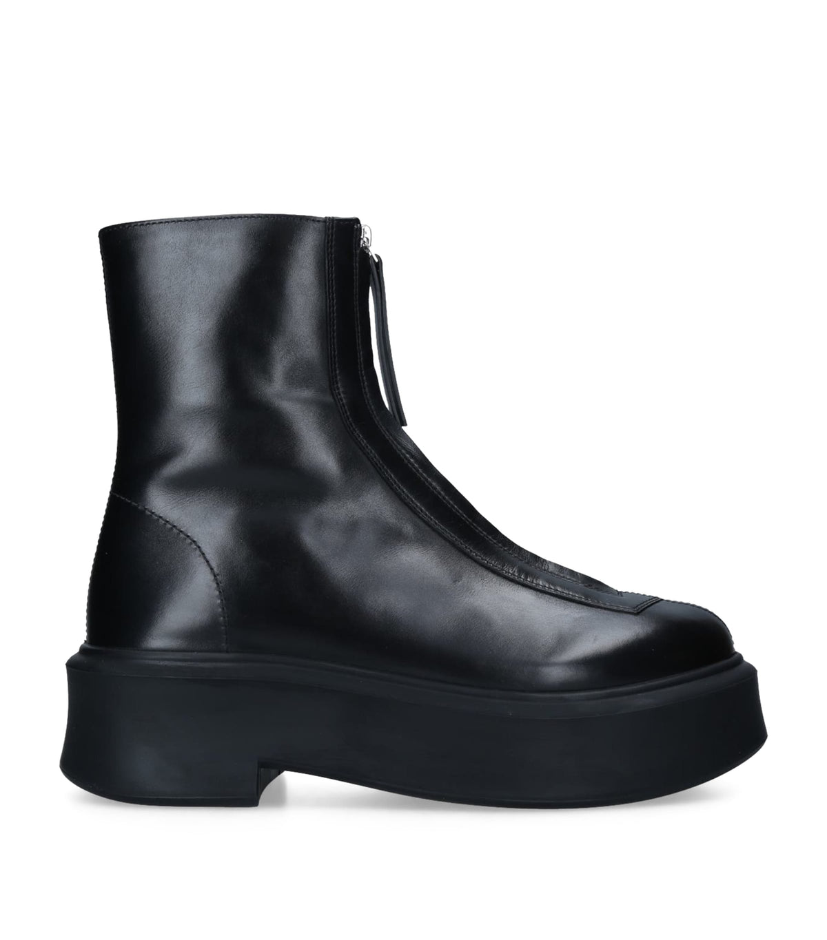 The Row Zipped Leather Ankle Boots 50