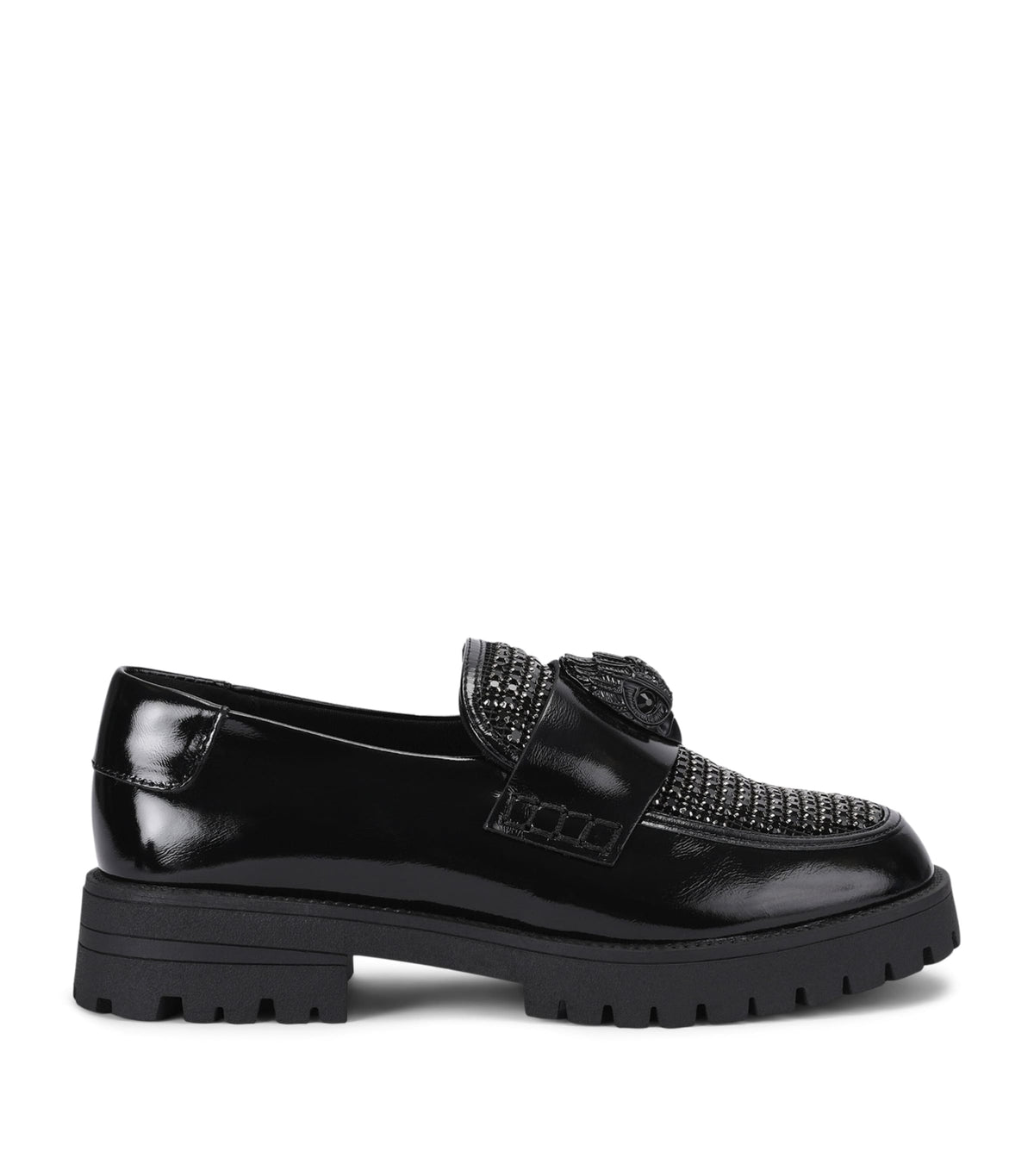 Kurt Geiger London Leather Embellished Eagle Loafers