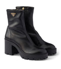 Prada Nappa Leather Logo Stretch Booties Ankle Boots 85