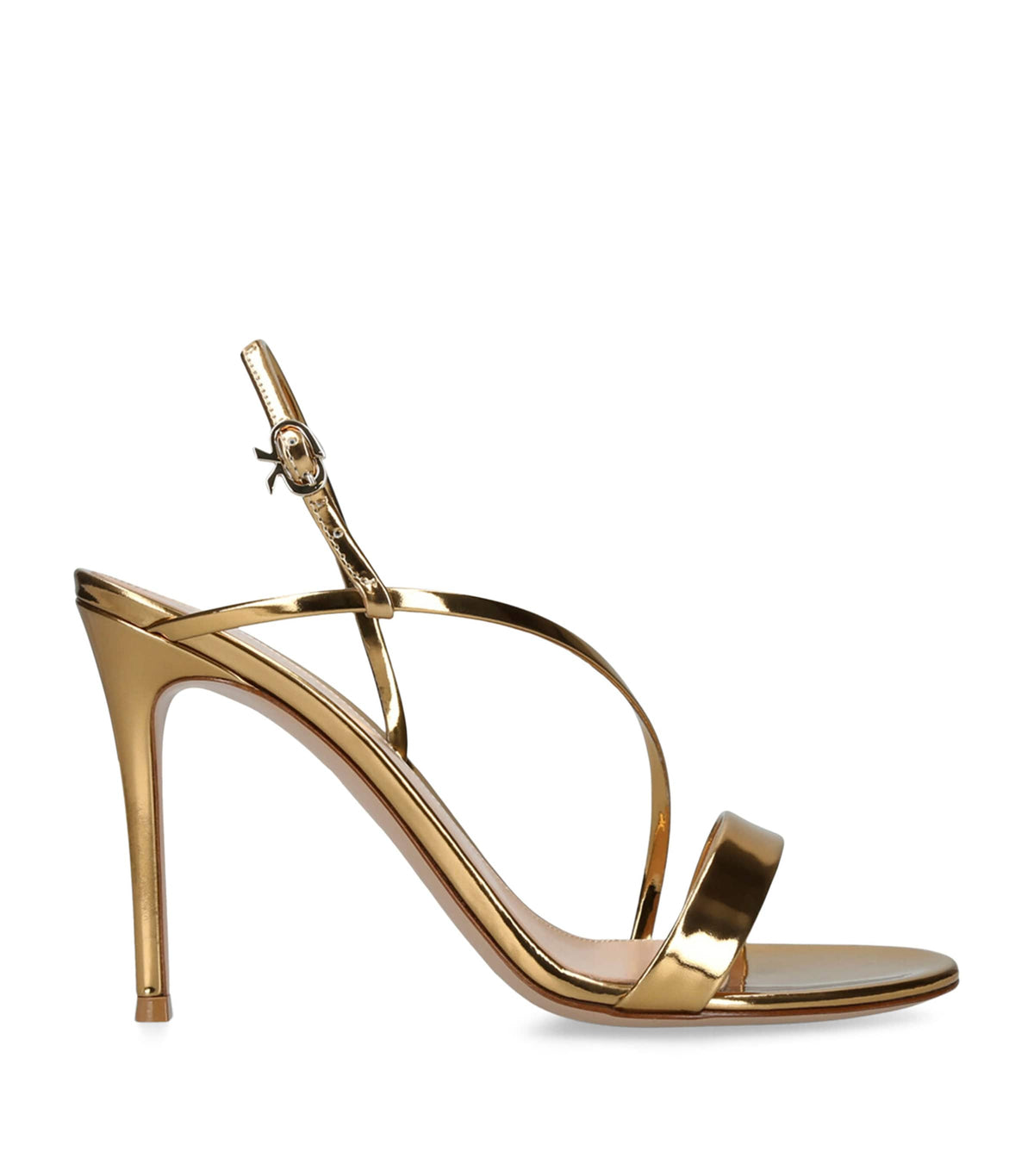 Gianvito Rossi Metallic Leather Manhattan Heeled Sandals 95