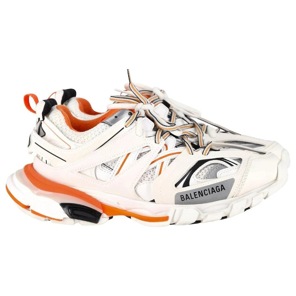Balenciaga White Polyurethane Chunky Sneakers - White/Orange