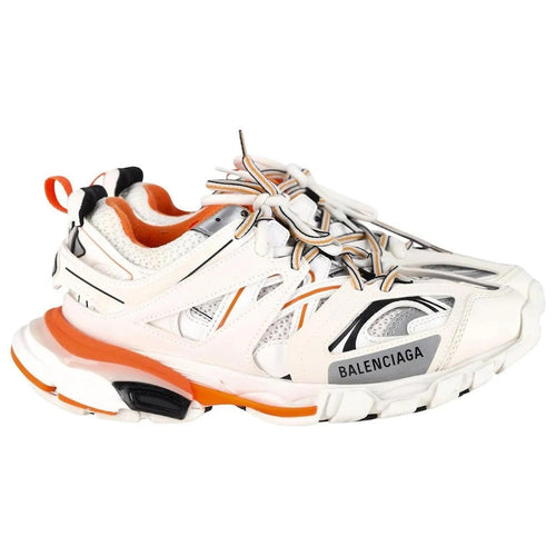 Balenciaga White Polyurethane Chunky Sneakers - White/Orange