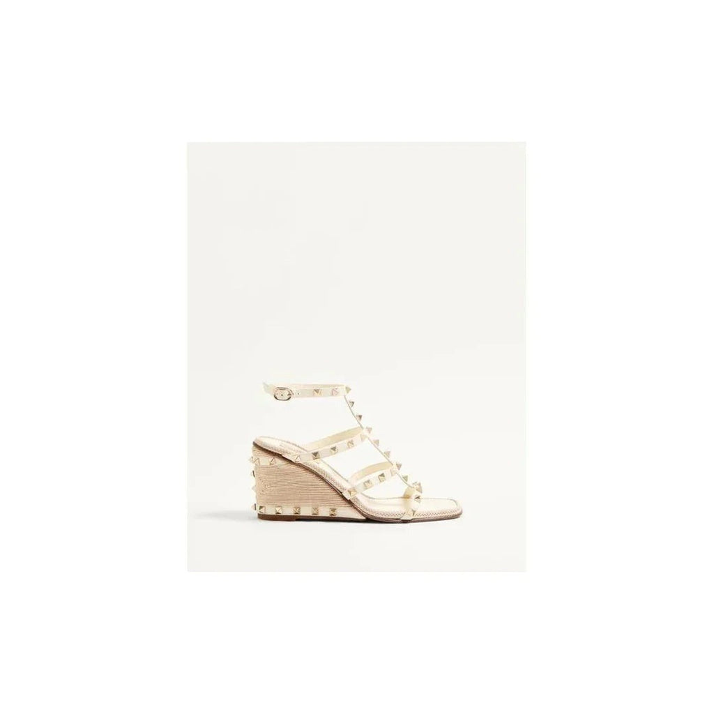 Valentino Garavani Rockstud Kidskin Pumps 100mm - White wedge