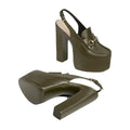Gucci Horsebit Platform Loafer Slingback, Leather - Green