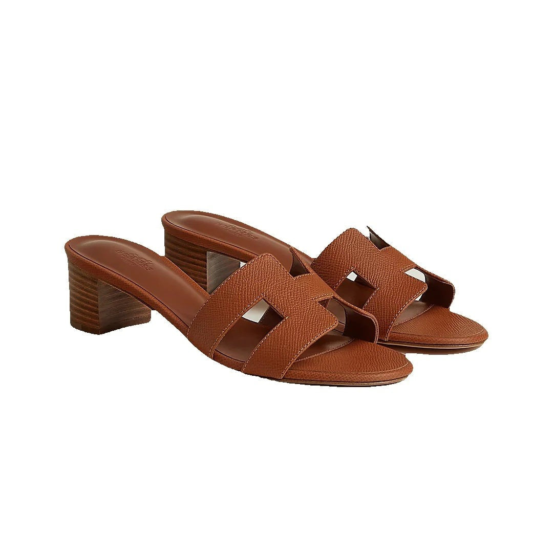Hermès Hermes Calfskin Oasis Sandal Rouge Rubis - Brown/Tan