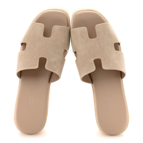 HERMES SANDAL CHYPRE SUEDE GOATSKIN BEIGE ARGILE