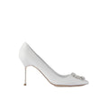 Manolo Blahnik Nadira 90 Jewel Pumps - White