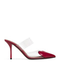 Alaïa Leather-PVC Le Coeur Heeled Mules 90