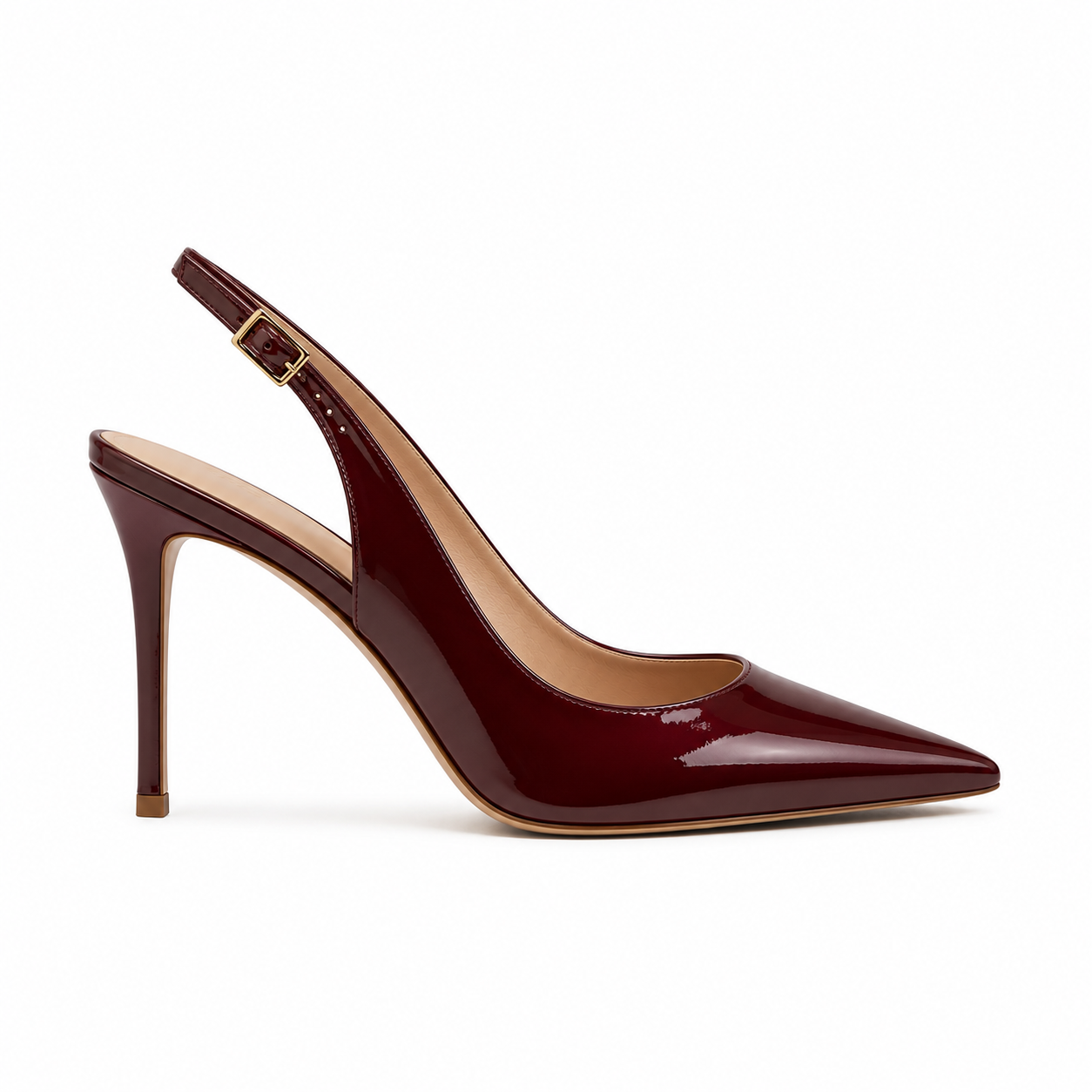 Cassiela Bianca Slingback — Bordeaux Patent