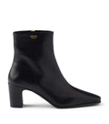 Prada Leather Heeled Booties Ankle Boots 65