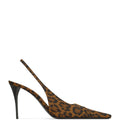 Saint Laurent Leopard Print Babylone Slingback Pumps 90