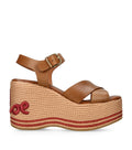 Chloé Leather Sand Wedge Espadrilles 105