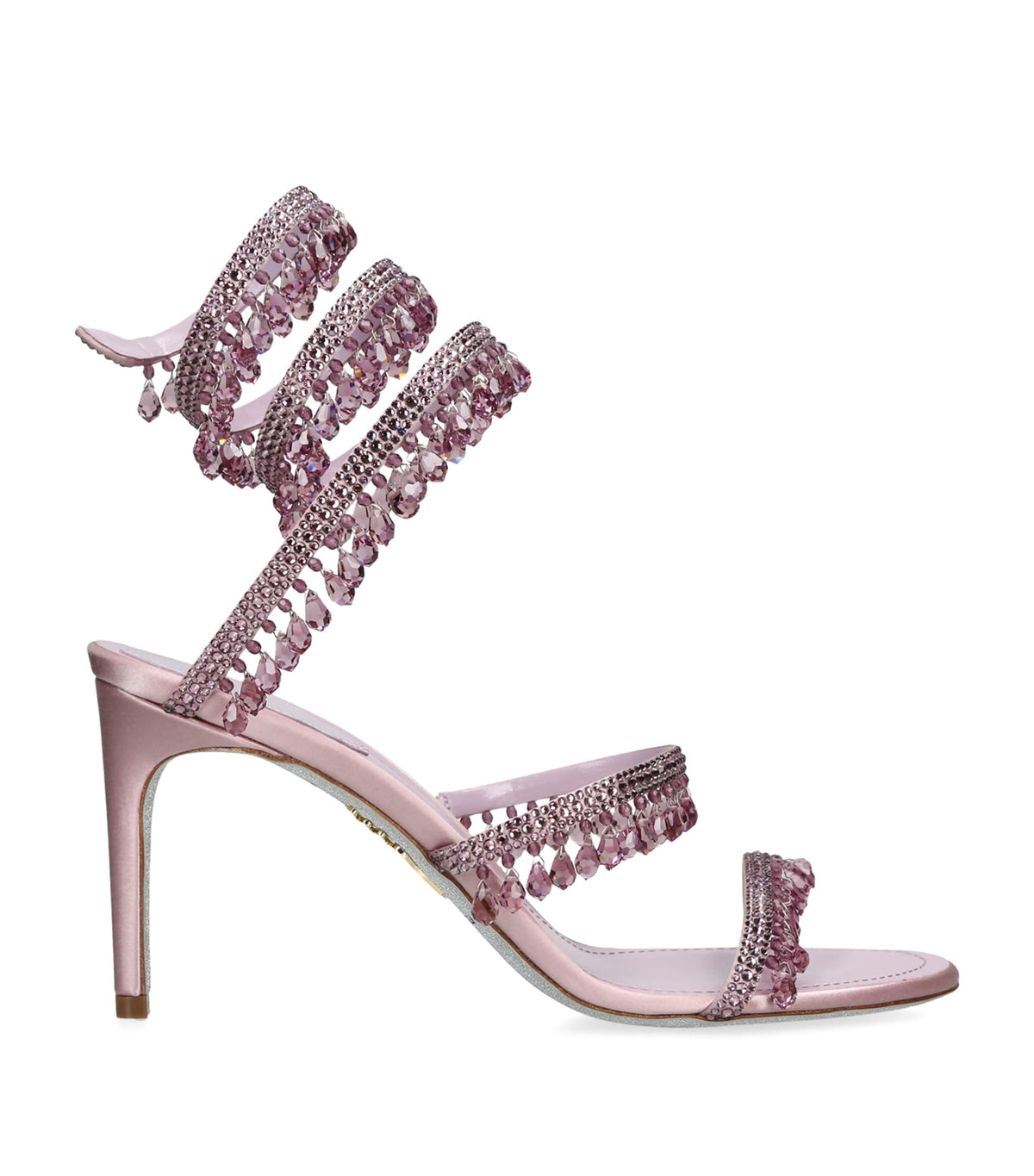 René Caovilla Satin Chandelier Heeled Sandals 80