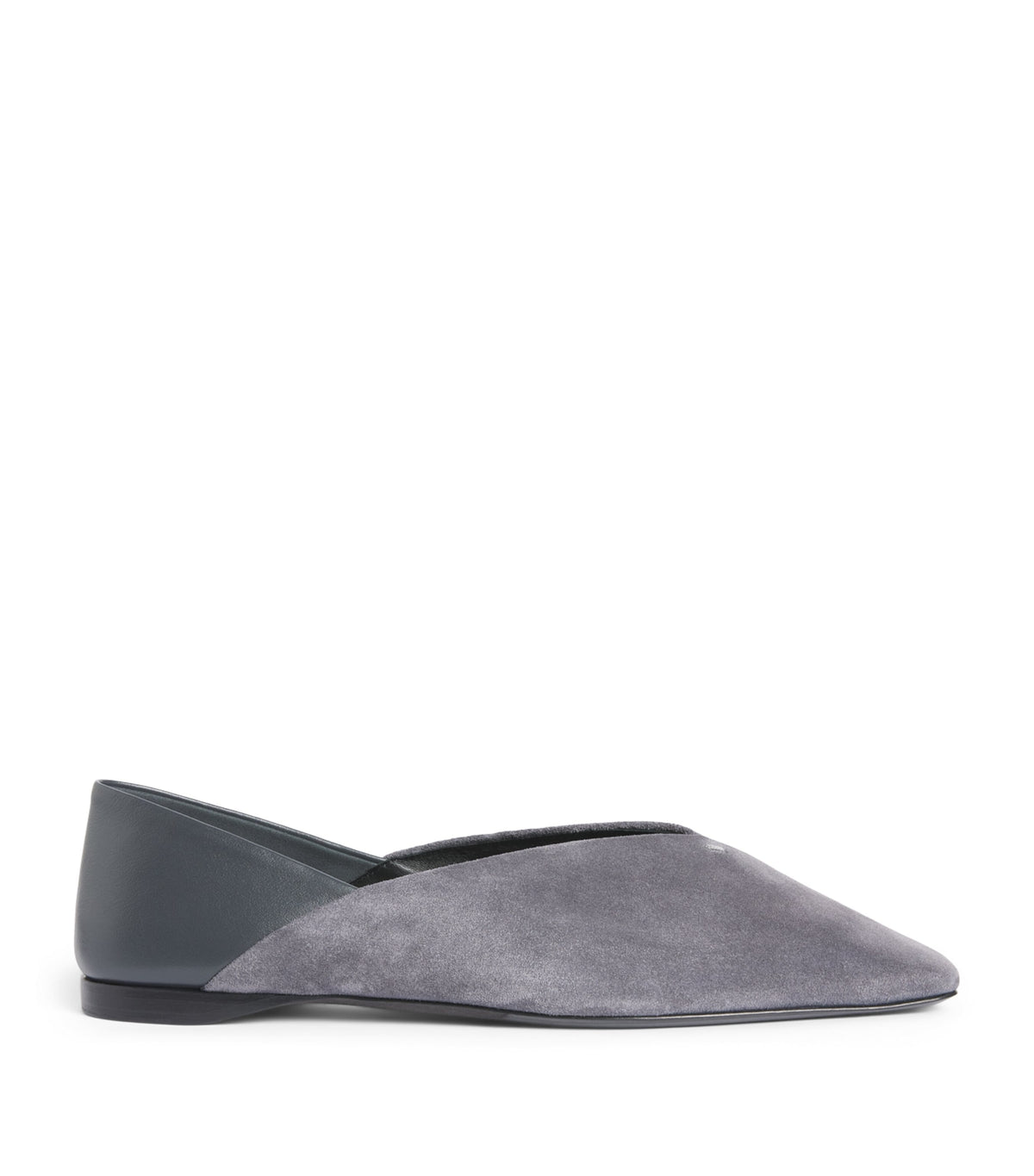 Max Mara Suede Leather-Trim Ballet Flats