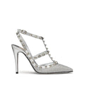 Valentino Garavani Rockstud Kidskin Pumps 100mm - Silver/Crystal