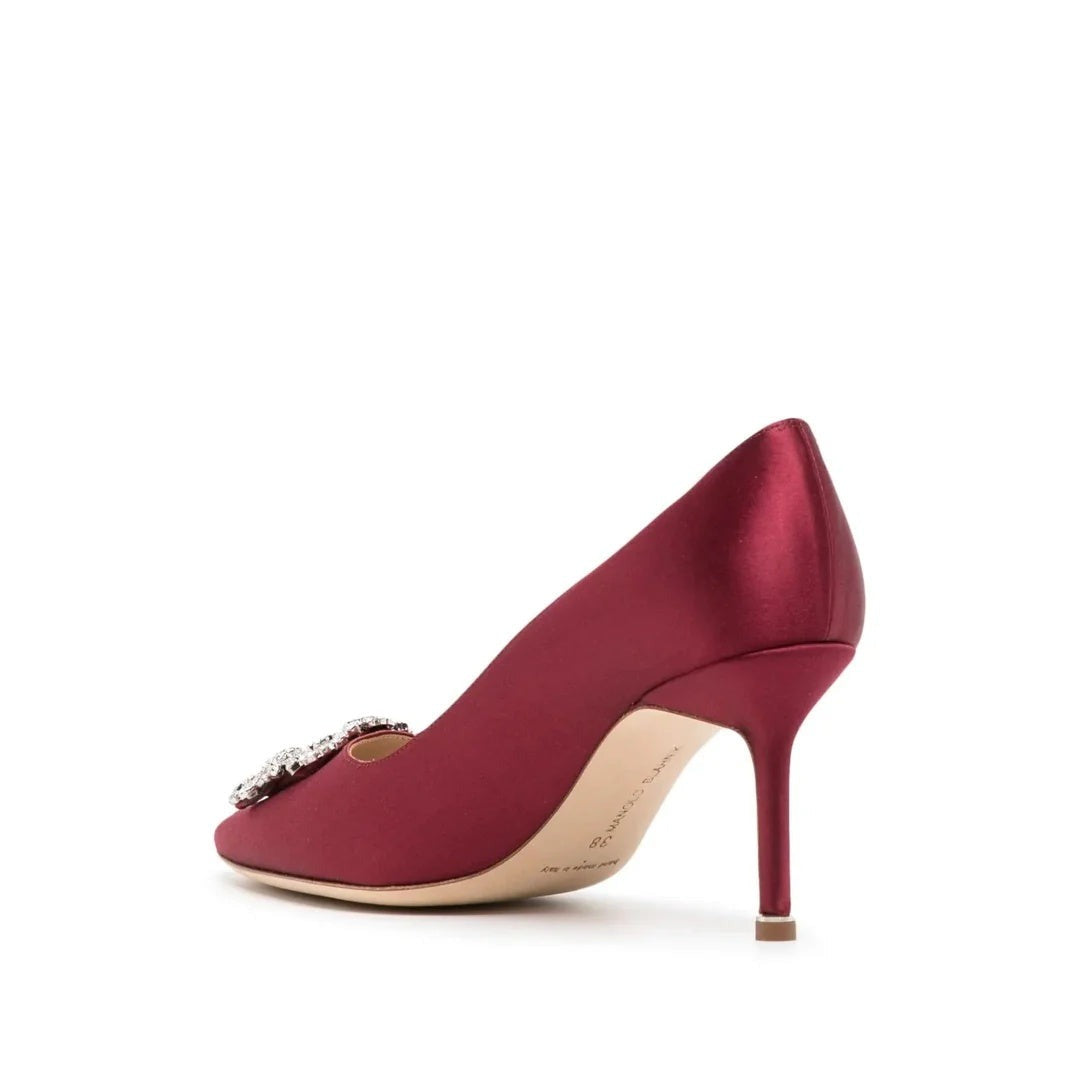 Manolo Blahnik Maysli Buckle-Detail Pumps - Burgundy