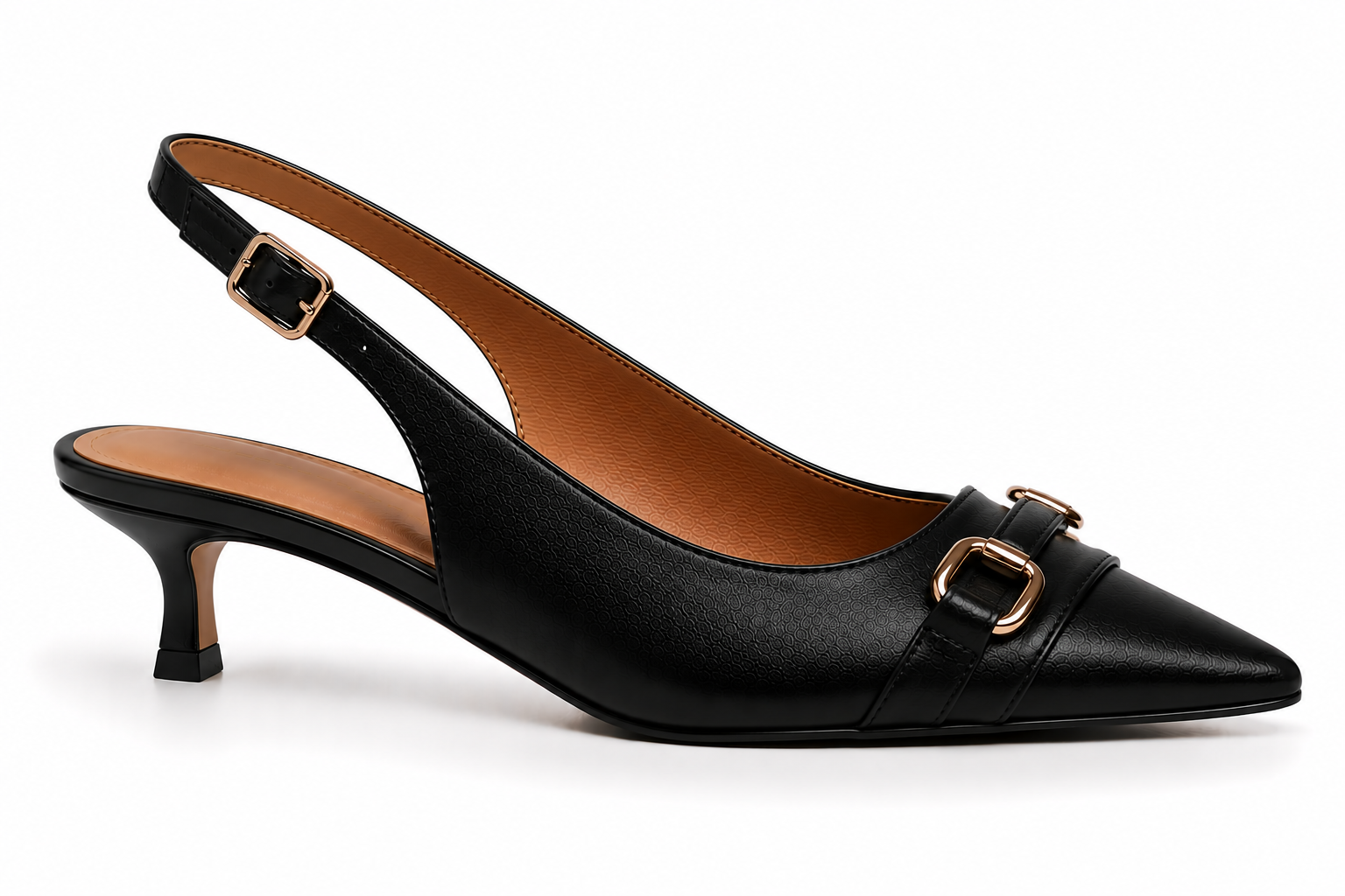 CASSIELA BLACK GOLD KITTEN HEEL
