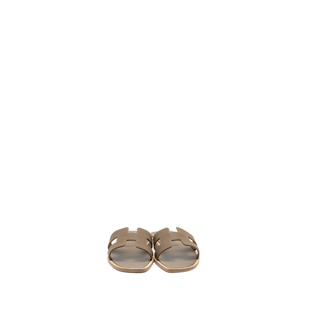 HERMES ORAN SANDAL CALFSKIN ETOUPE