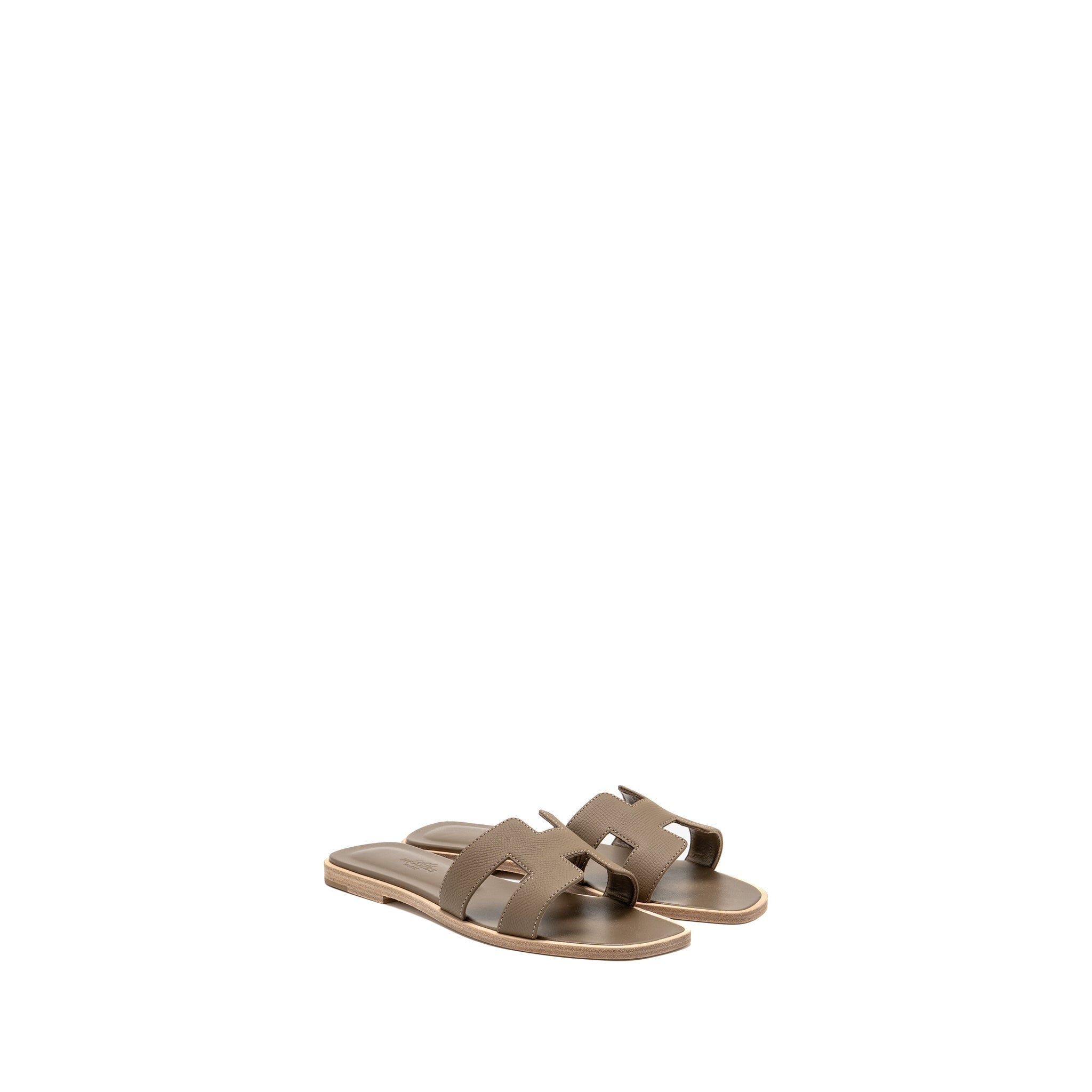 HERMES ORAN SANDAL CALFSKIN ETOUPE