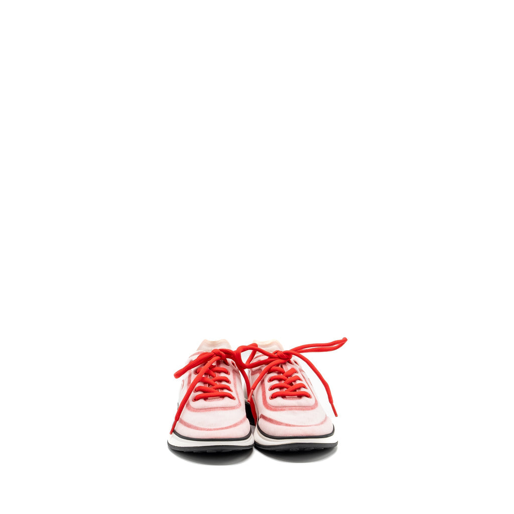 CHANEL CC LOGO SNEAKERS RED/ WHITE/ BLACK