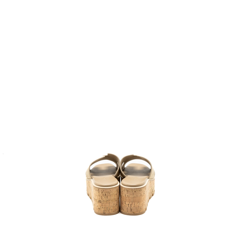 HERMES EZE SANDALS SUEDE/GOATSKIN BEIGE