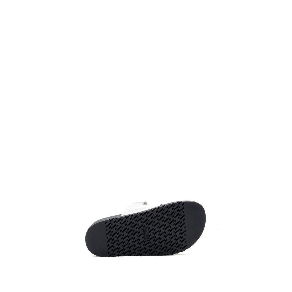 HERMES CHYPRE SANDAL CALFSKIN BLANC