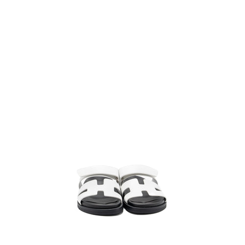 HERMES CHYPRE SANDAL CALFSKIN BLANC