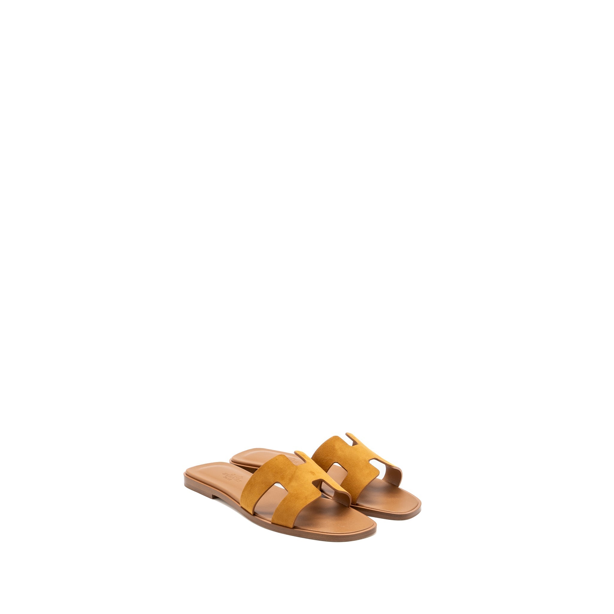 HERMES ORAN SANDALS CHÈVRE VELOURS NATURAL