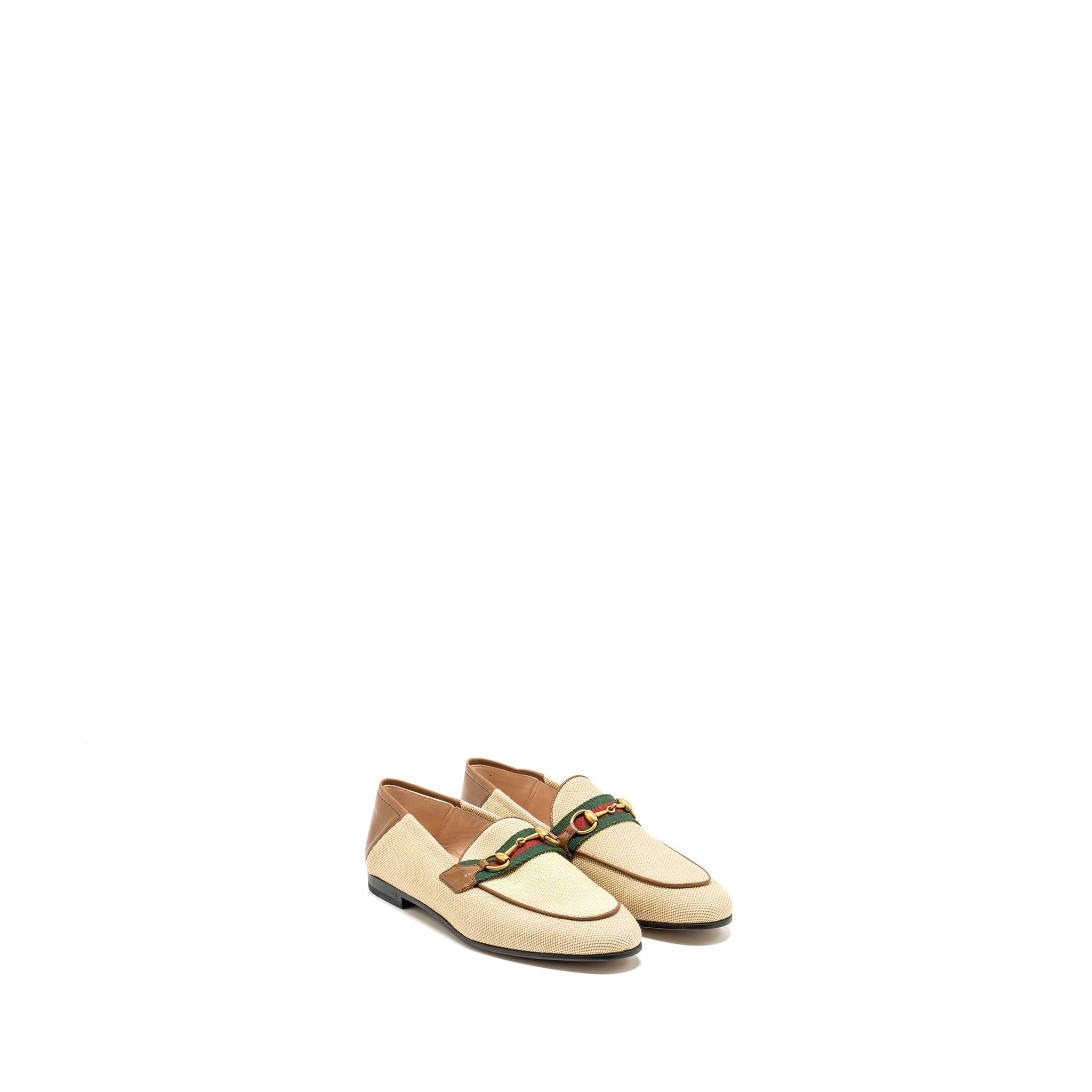 GUCCI HORSEBIT BRIXTON LOAFER CANVAS /LEATHER BEIGE/ BROWN