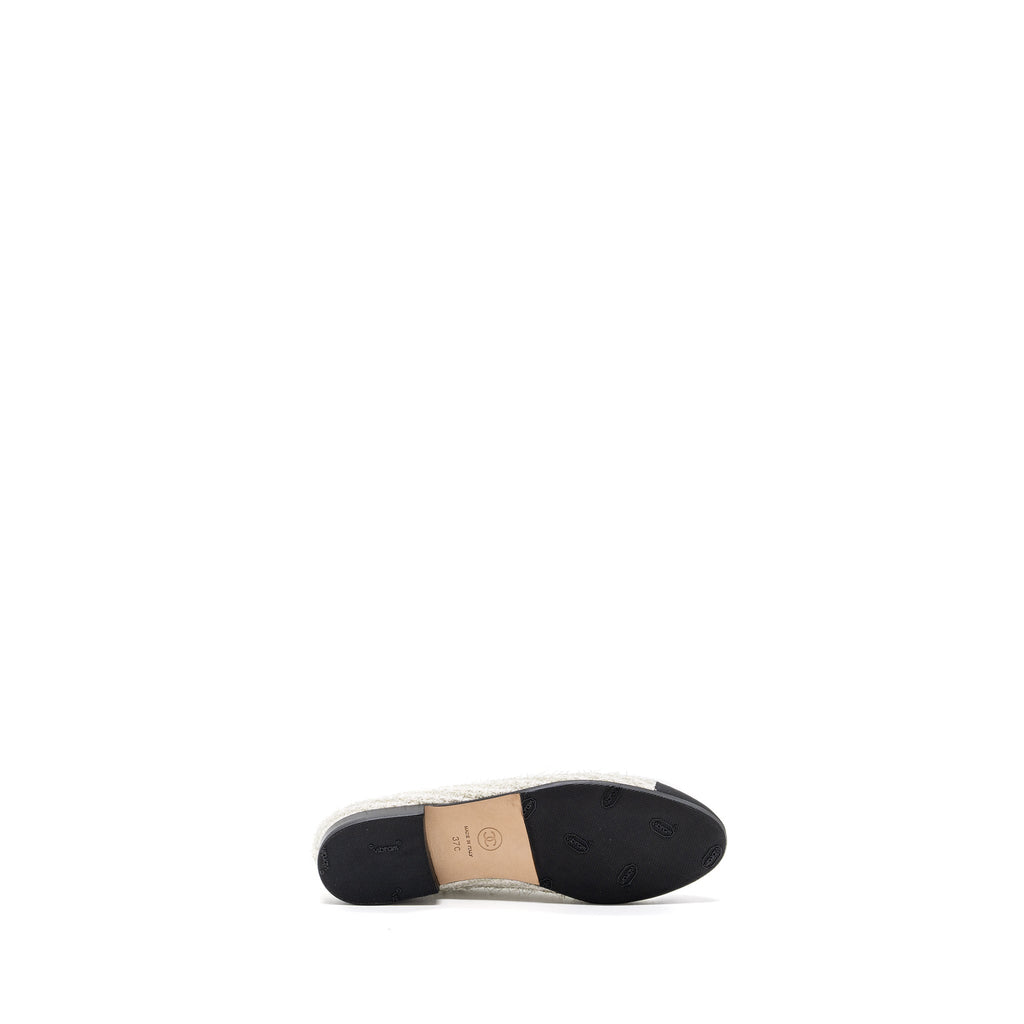 CHANEL BALLERINAS TWEED/ CANVAS BLACK/WHITE/MULTICOLUR