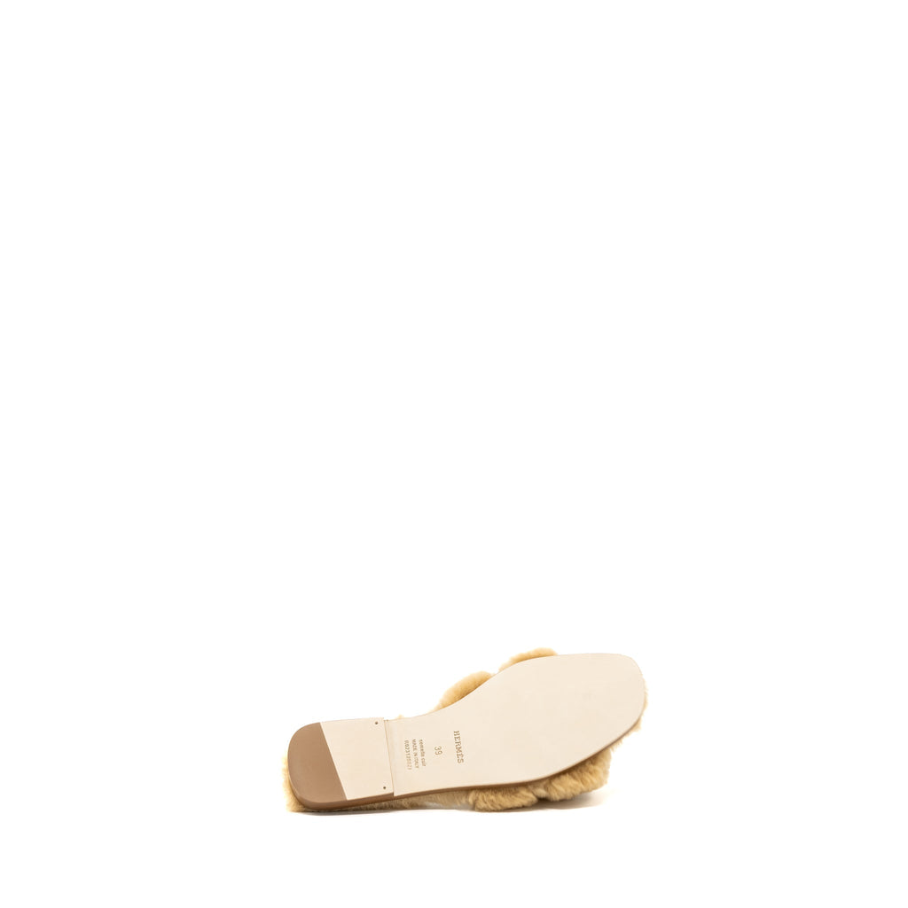 HERMES ORAN SANDALS PEAU LAINEE MER BEIGE