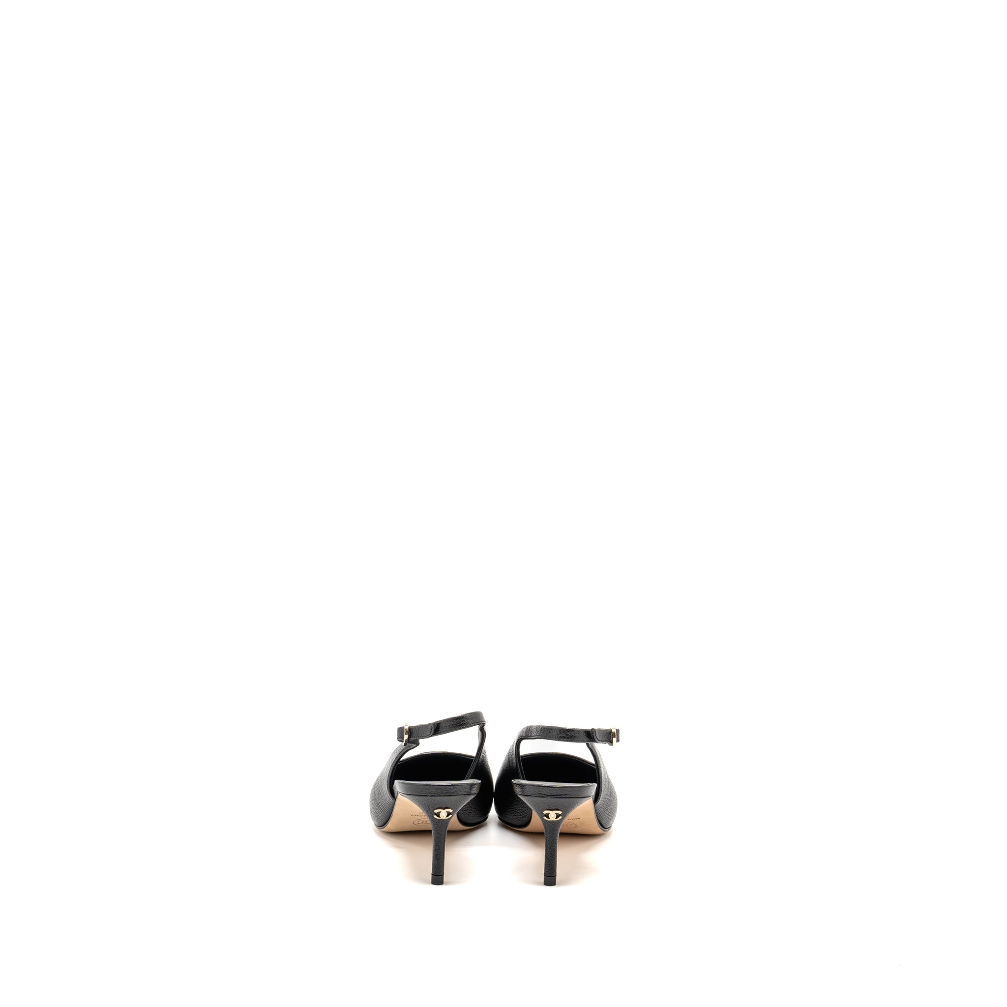 CHANEL PUMPS SLINGBACK LEATHER BLACK