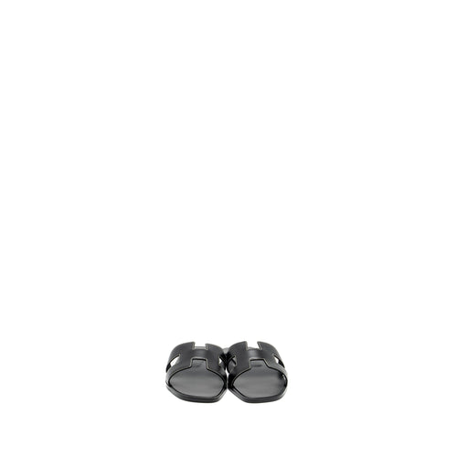 HERMES ORAN SANDALS CALFSKIN BLACK
