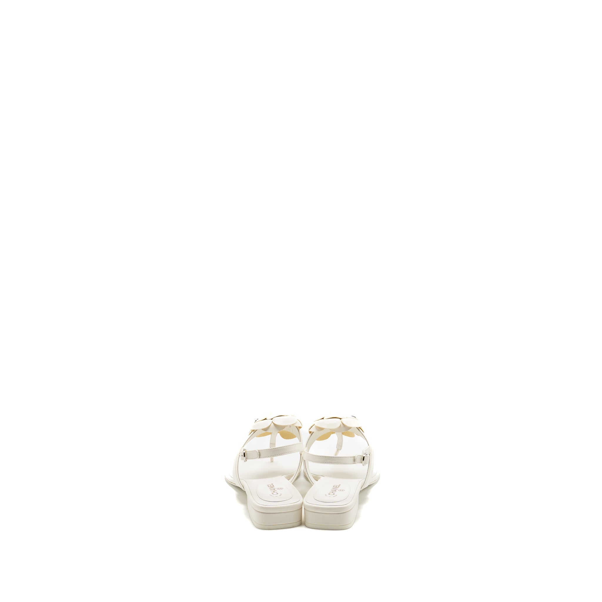 CHANEL CAMELLIA SANDALS WHITE
