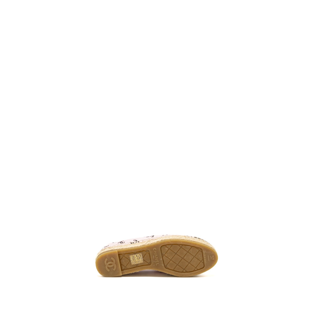 CHANEL 22S CC LOGO ESPADRILLES LEATHER PINK/BLACK