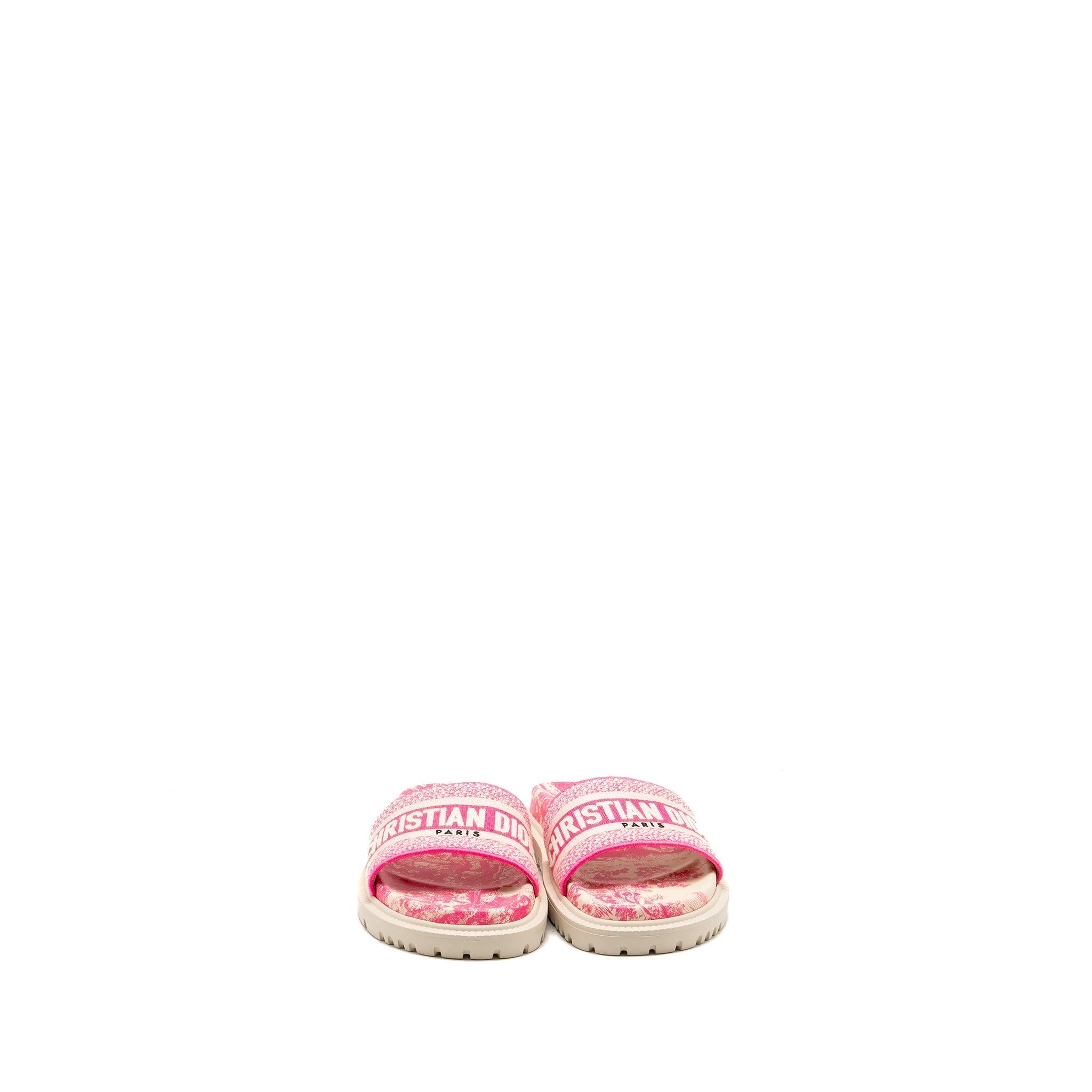 DIOR SANDALS EMBROIDERED COTTON/ RUBBER PINK