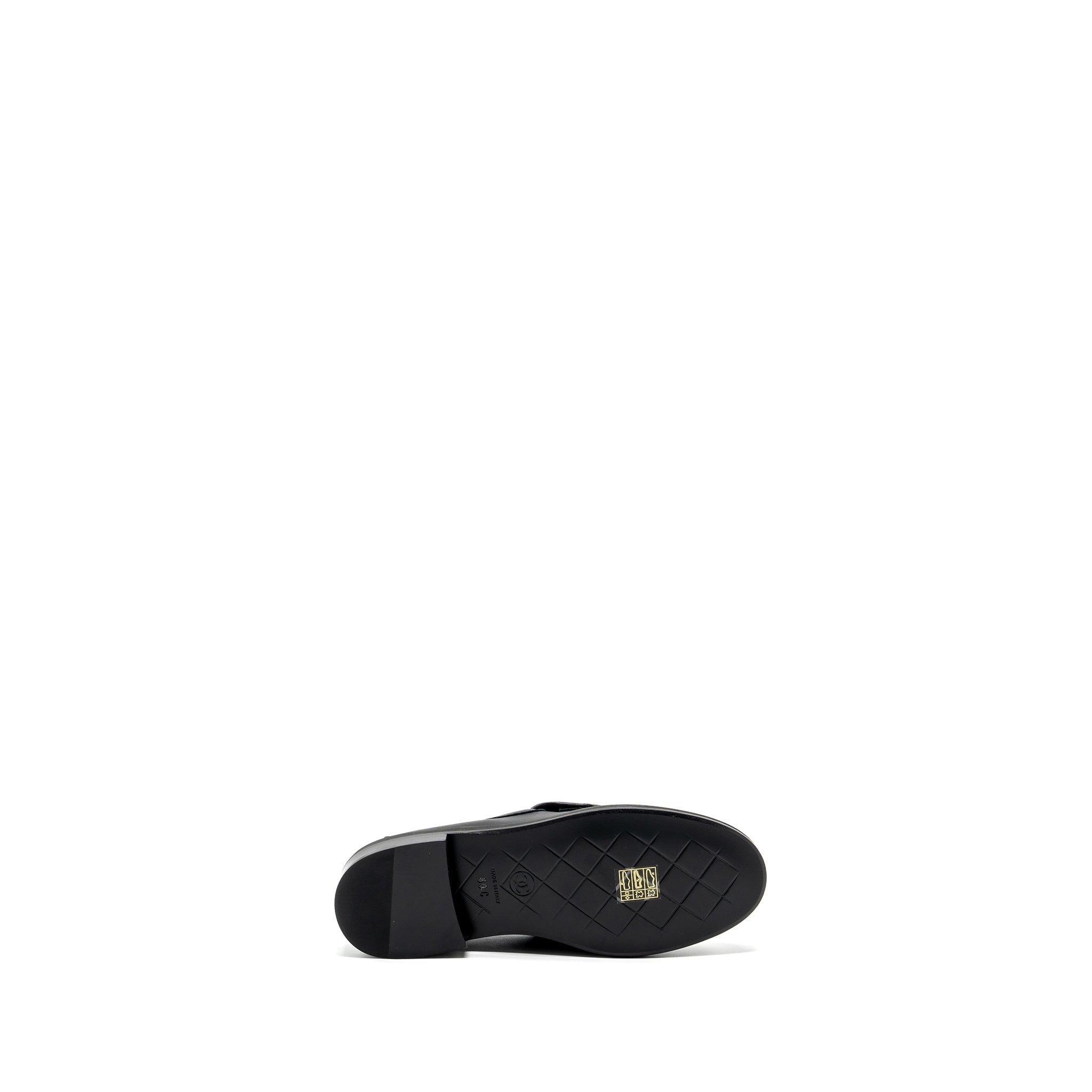 CHANEL CC TURNLOCK LOAFERS BLACK LGHW